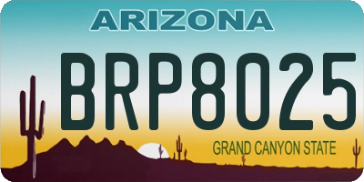 AZ license plate BRP8025