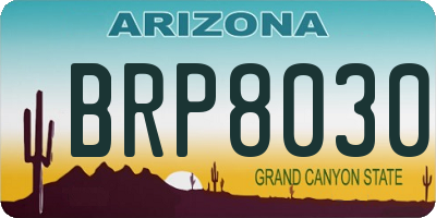 AZ license plate BRP8030