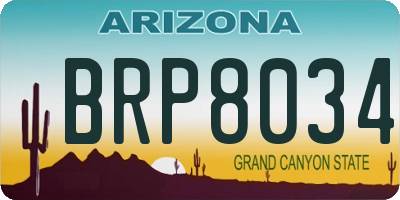 AZ license plate BRP8034