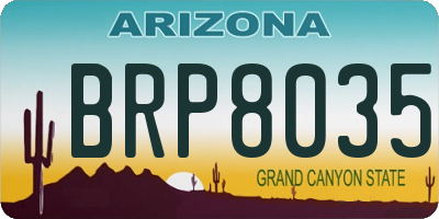 AZ license plate BRP8035