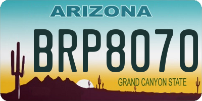 AZ license plate BRP8070