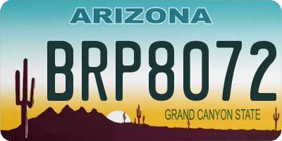 AZ license plate BRP8072