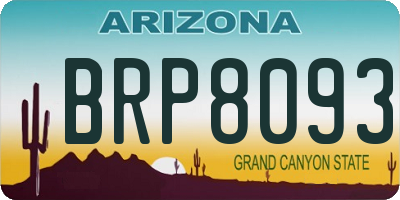AZ license plate BRP8093