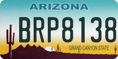 AZ license plate BRP8138