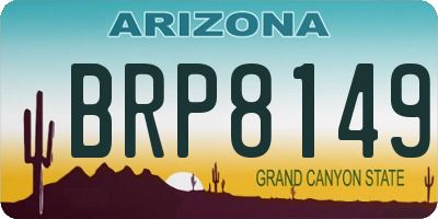AZ license plate BRP8149