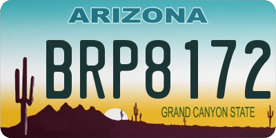 AZ license plate BRP8172