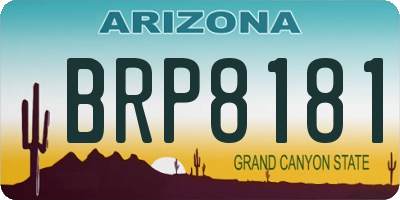 AZ license plate BRP8181