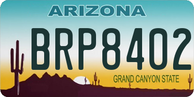 AZ license plate BRP8402