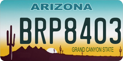 AZ license plate BRP8403