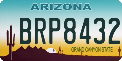 AZ license plate BRP8432