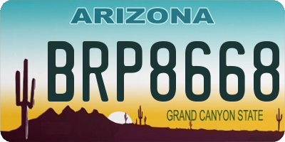 AZ license plate BRP8668