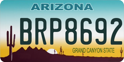 AZ license plate BRP8692