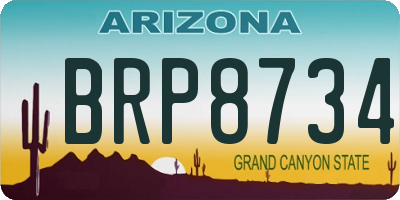 AZ license plate BRP8734