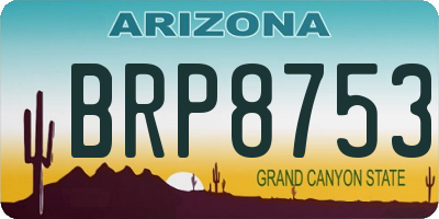 AZ license plate BRP8753