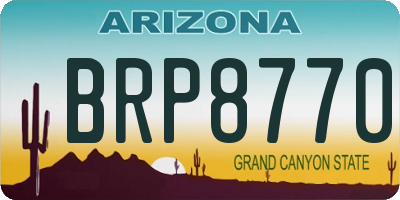 AZ license plate BRP8770