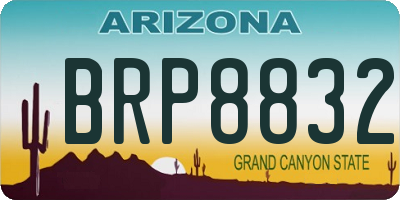 AZ license plate BRP8832