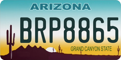 AZ license plate BRP8865