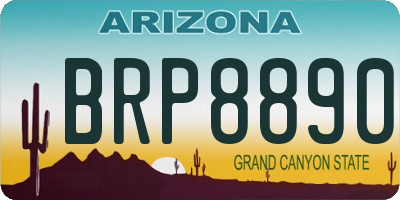 AZ license plate BRP8890