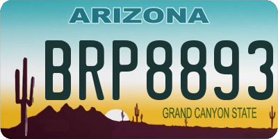 AZ license plate BRP8893