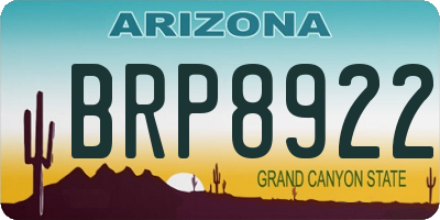 AZ license plate BRP8922