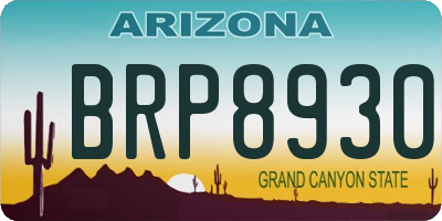 AZ license plate BRP8930