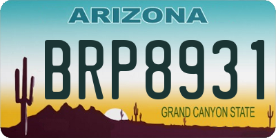 AZ license plate BRP8931