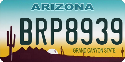 AZ license plate BRP8939