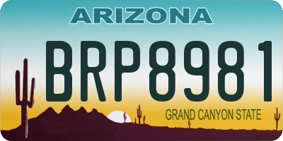 AZ license plate BRP8981