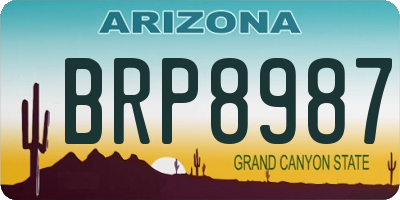 AZ license plate BRP8987