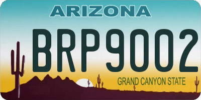 AZ license plate BRP9002