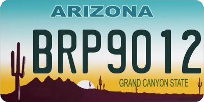 AZ license plate BRP9012