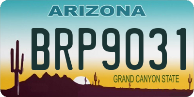 AZ license plate BRP9031