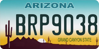 AZ license plate BRP9038