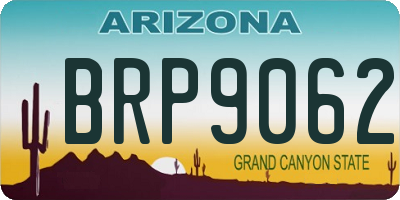 AZ license plate BRP9062
