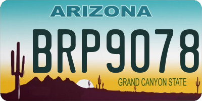 AZ license plate BRP9078