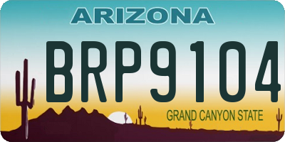 AZ license plate BRP9104