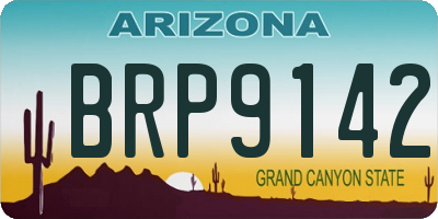 AZ license plate BRP9142