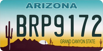 AZ license plate BRP9172