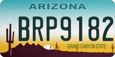 AZ license plate BRP9182