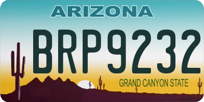 AZ license plate BRP9232