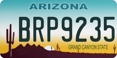 AZ license plate BRP9235