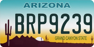 AZ license plate BRP9239