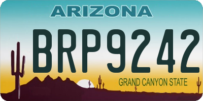 AZ license plate BRP9242