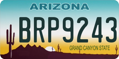 AZ license plate BRP9243