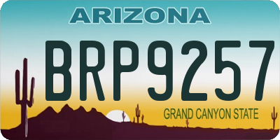 AZ license plate BRP9257