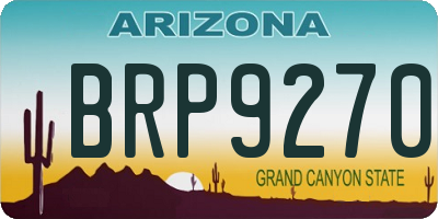 AZ license plate BRP9270