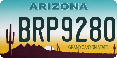 AZ license plate BRP9280