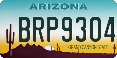AZ license plate BRP9304