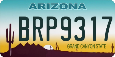 AZ license plate BRP9317