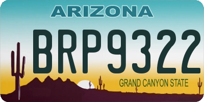 AZ license plate BRP9322